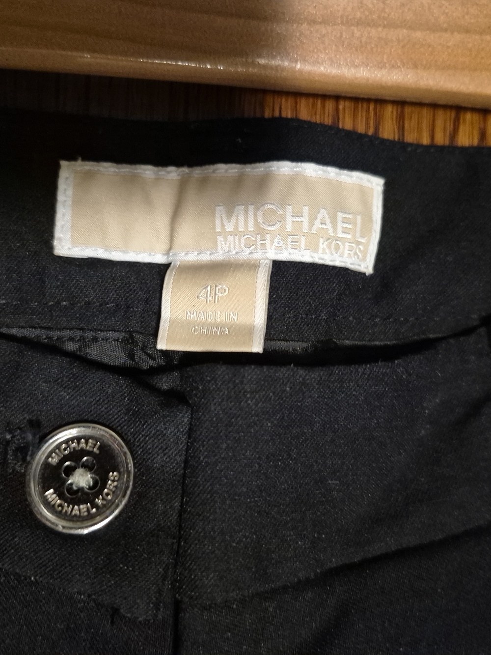 MICHAEL Michael Kors Black Women's Trousers with Branded Button